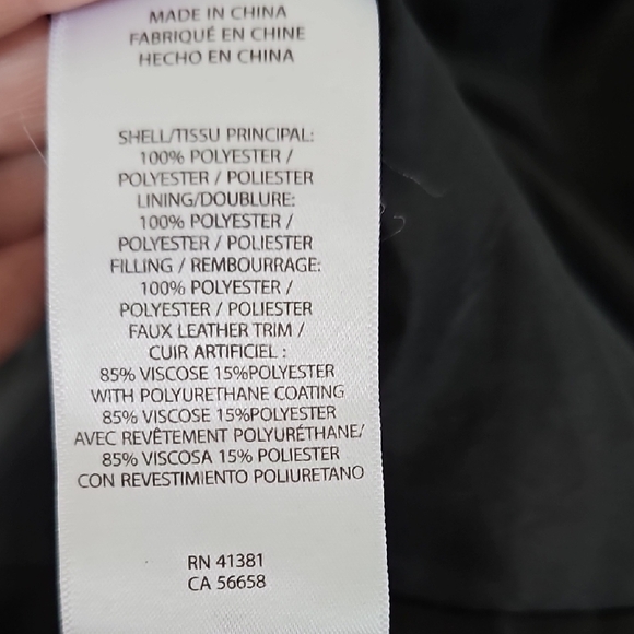 Lauren Ralph Lauren Black Quilted jacket with faux leather trim Medium - Picture 16 of 16